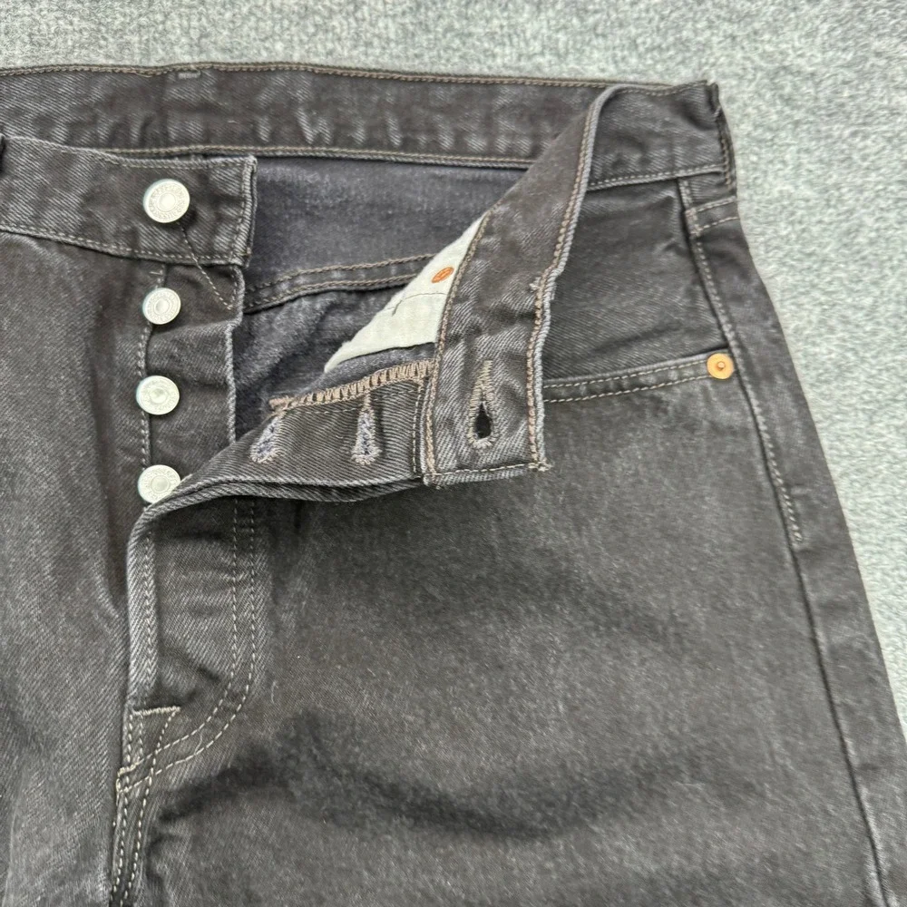 Levi's 501 Original Jeans Mens W33 L30 Black Straight Leg Button Fly Denim